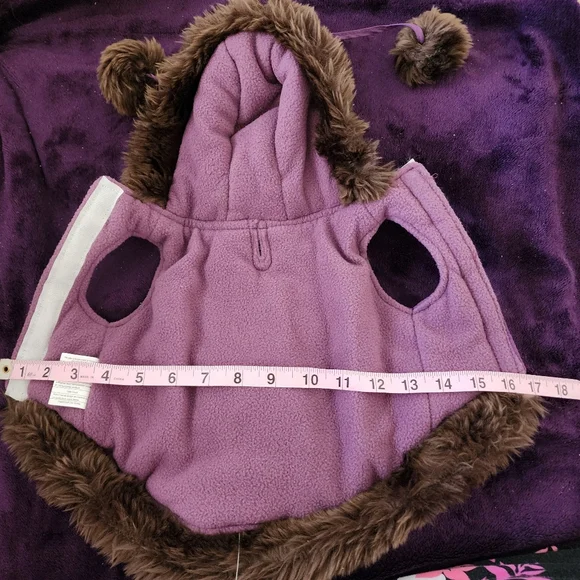 DOG Coat EAST SIDE COLLECTION Nylon & Furry Baby Animal Purple Jacket Coat NWT's - Picture 11 of 16